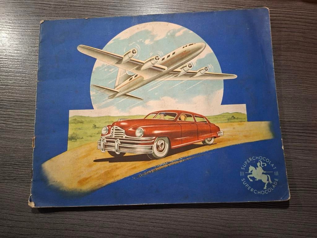 Plaatjesalbum Jacques; vliegtuigen en auto's 1950, Ophalen of Verzenden, Gelezen, Jacques, Plaatjesalbum