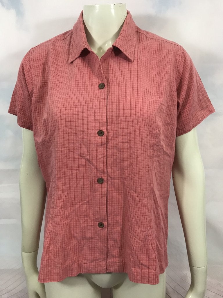 Columbia Sportswear roze geruite blouse maat L (3C4), Tweedehands verkoop, Ophalen of Verzenden, Roze, Tweedehands verkoop