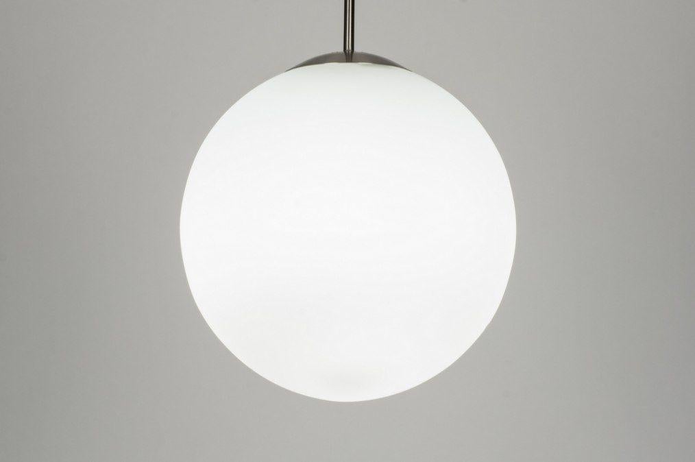 hanglamp opaal glas wit bol bed keuken bedrijf vide hal lamp, Ophalen of Verzenden, Nieuw, Glas, Minder dan 50 cm