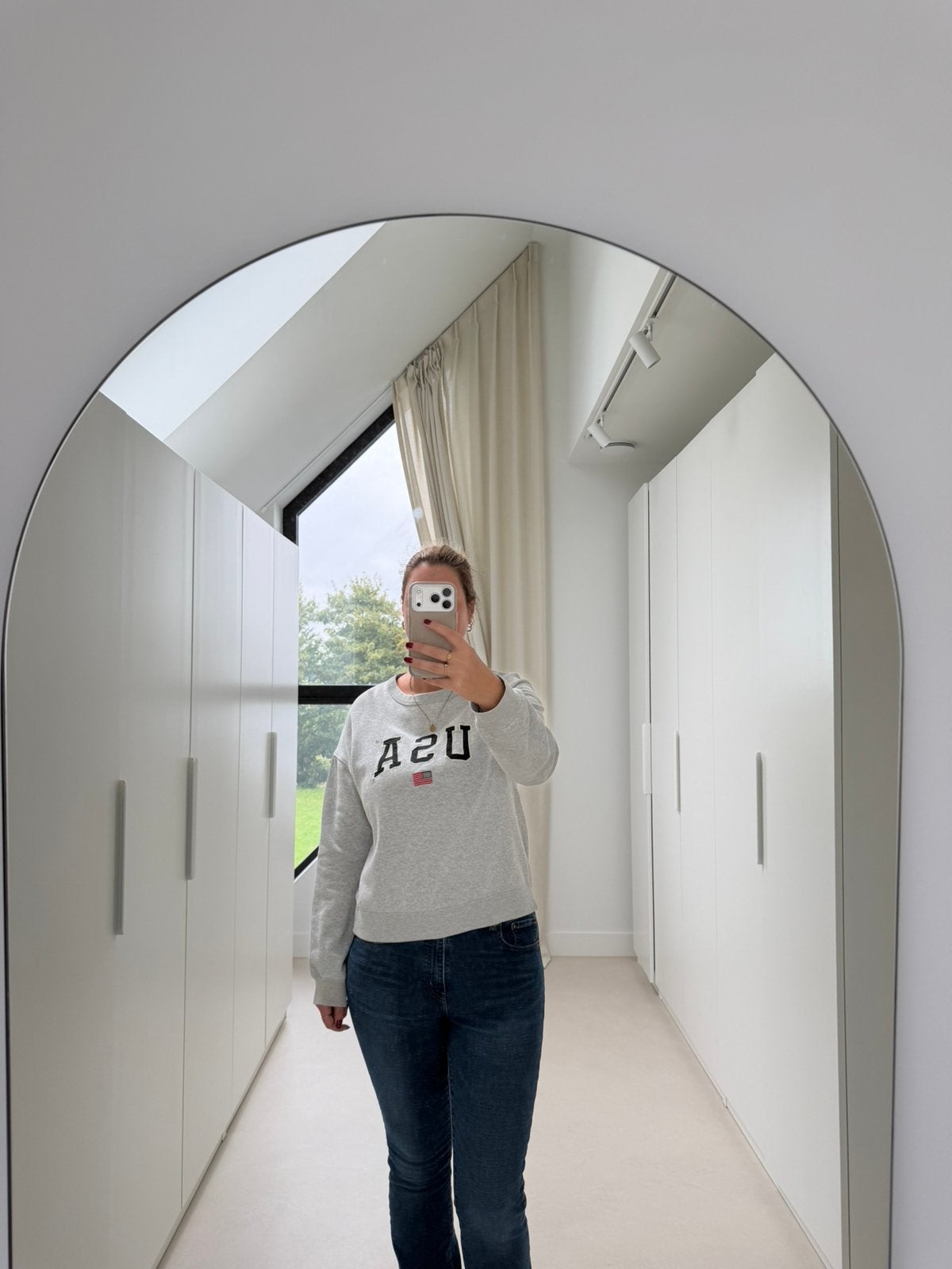 Sweater USA, Ophalen of Verzenden, Gedragen, Maat 38/40 (M), Grijs