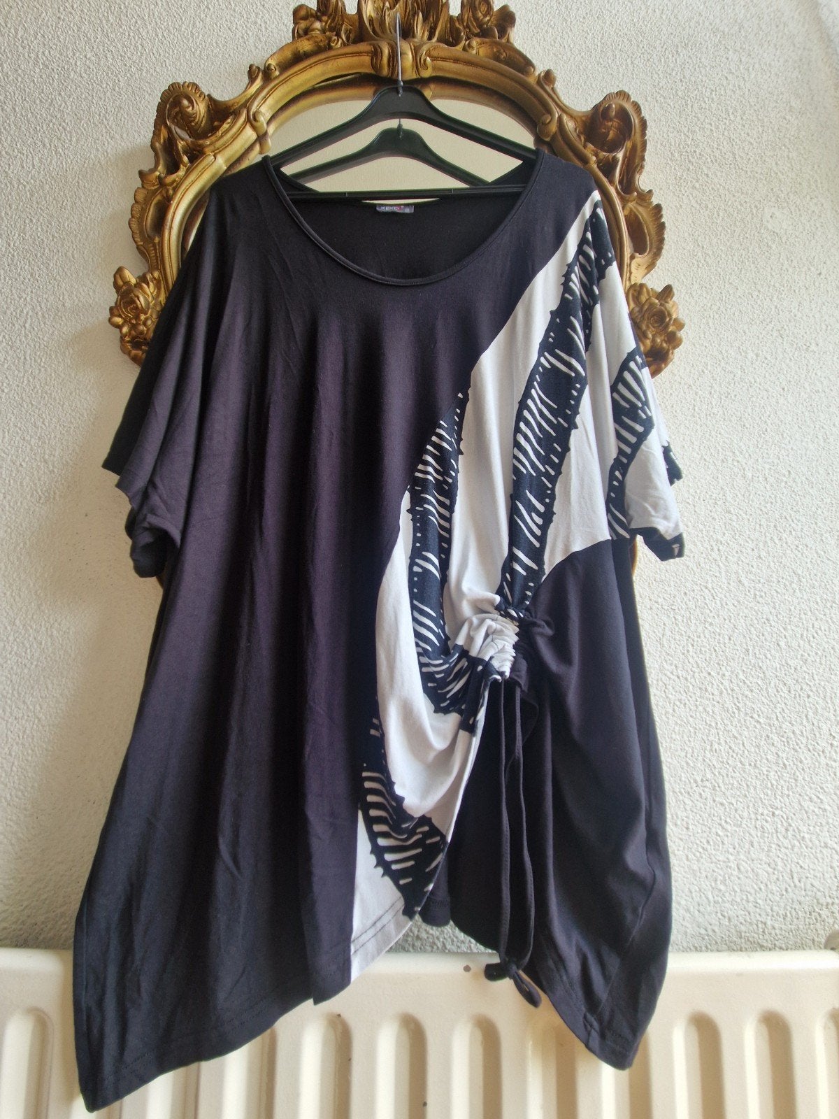als nieuw! kekoo zwart wit viscose wijd ophaal tuniek shirt, Ophalen of Verzenden, Zo goed als nieuw, Kekoo, Blouse of Tuniek