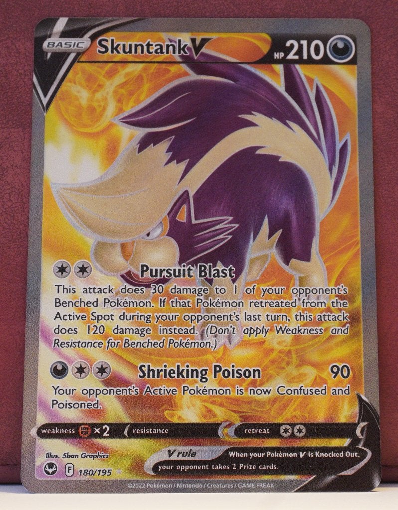 Skuntank V Full Art 180/195 Silver Tempest Pokémon Kaart, Verzenden, Nieuw, Losse kaart