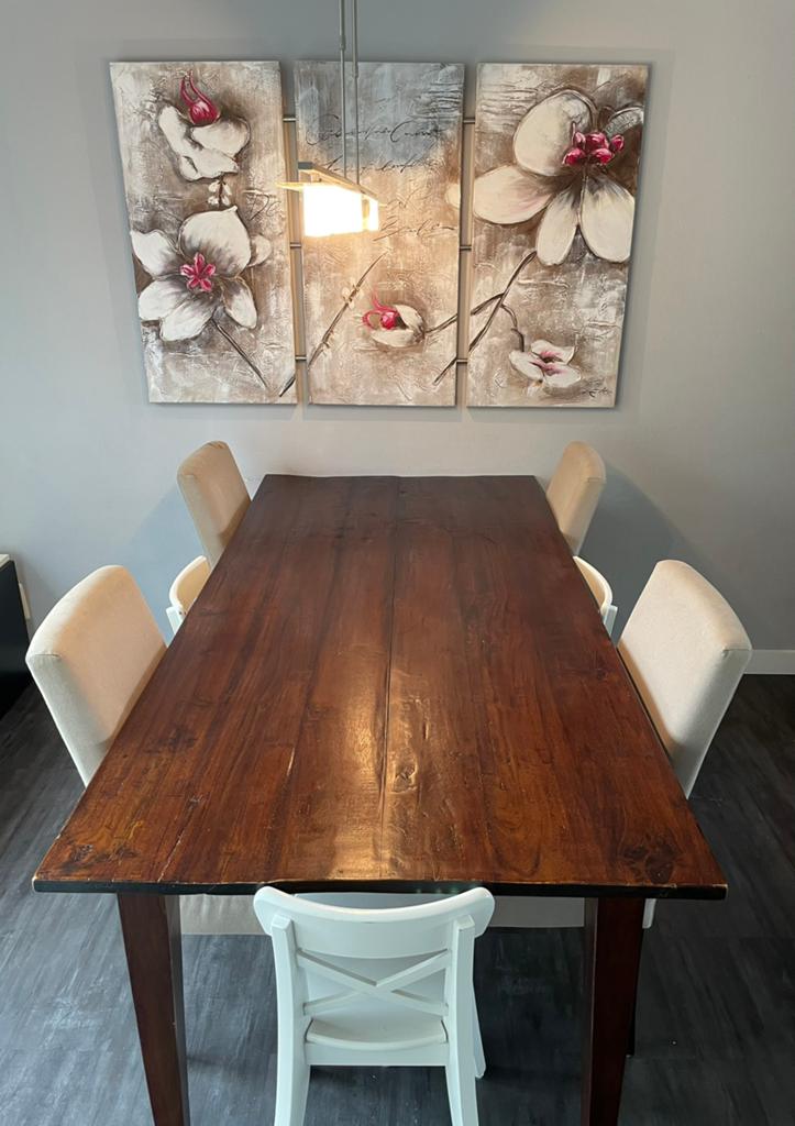 Eettafel - Indonesisch teak, Ophalen, 100 tot 150 cm, Teakhout, Zo goed als nieuw