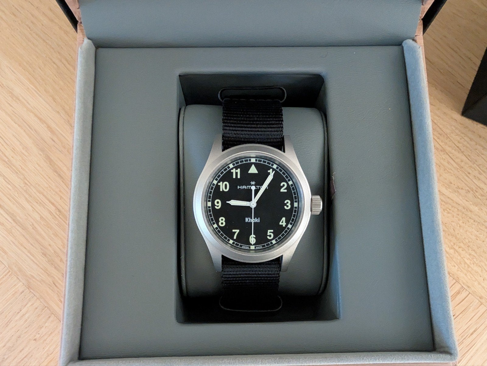Hamilton Khaki Field Quartz - 38mm - Zo goed als nieuw, Ophalen of Verzenden, Zo goed als nieuw, Polshorloge, Overige merken