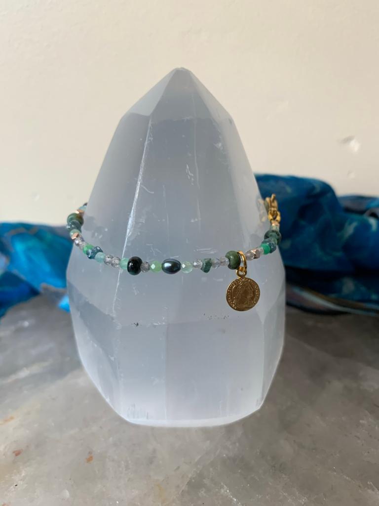 Smaragd diamant ruw zilver geluk welvaart succes magie SALE, Met bedels of kralen, Nieuw, Ophalen of Verzenden, Groen