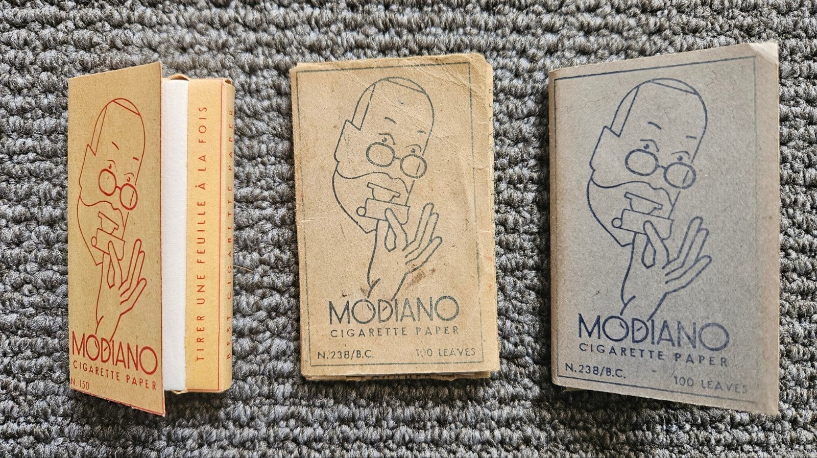 3 Oude pakjes Modiano vloeitjes sigarettenpapier, Verzamelen, Ophalen of Verzenden, Zo goed als nieuw, Overige typen