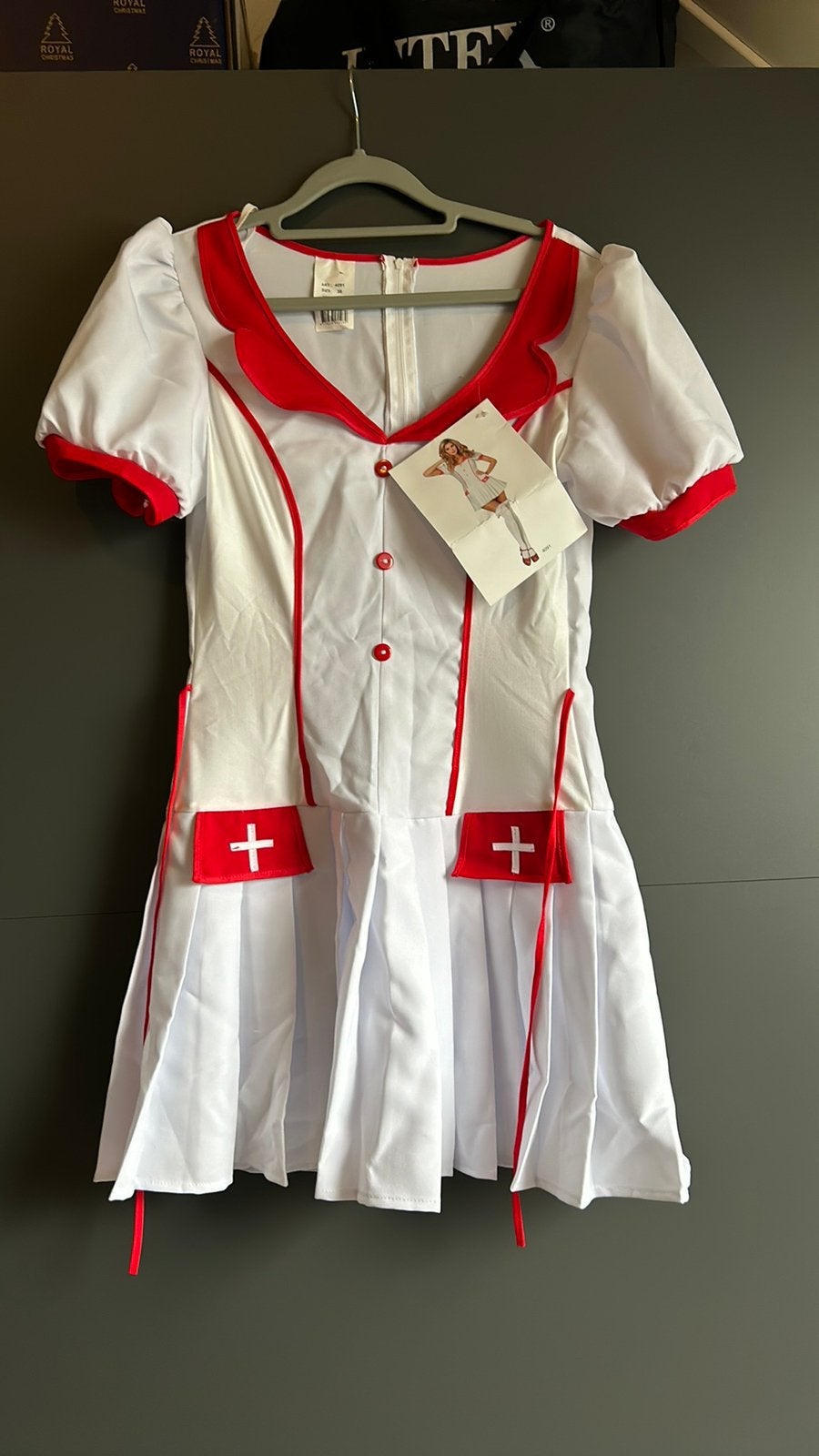 Carnavalspak verpleegster maat 36/38 incl accessoires, Ophalen of Verzenden, Zo goed als nieuw, Maat 36 (S), Carnaval