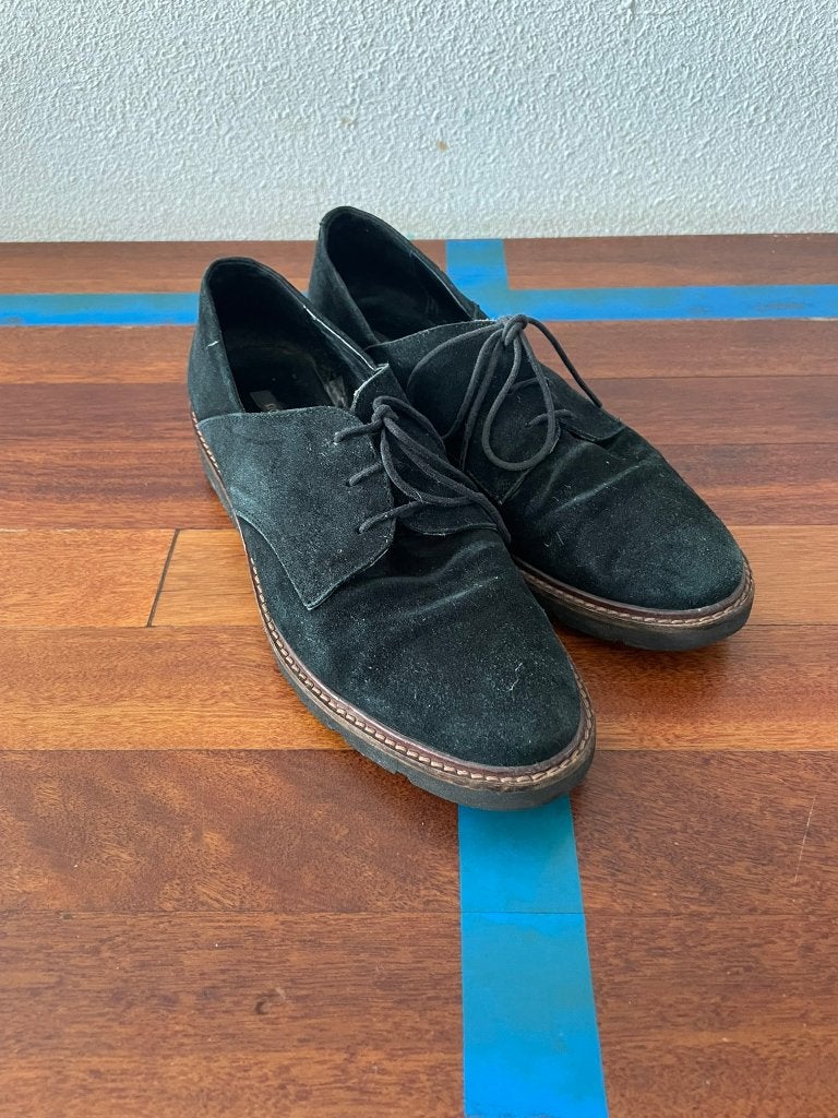 Zwarte suede schoenen - Kiomi, Schoenen met lage hakken, Zwart, Kiomi, Ophalen of Verzenden