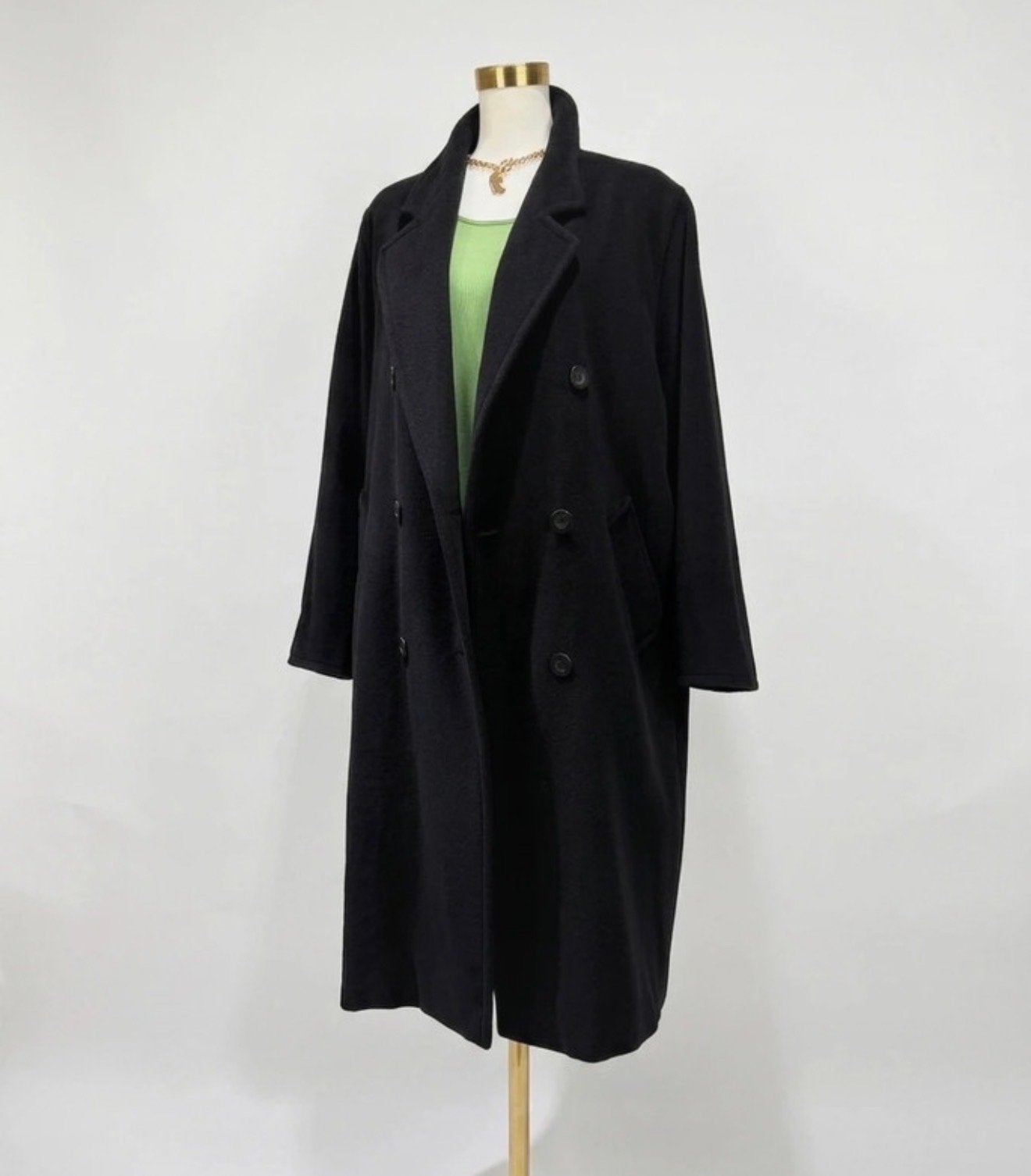 Vintage Max Mara Icon Double-Breasted Jas - 100% Scheerwol, Ophalen of Verzenden, Zo goed als nieuw, Maat 38/40 (M), Zwart
