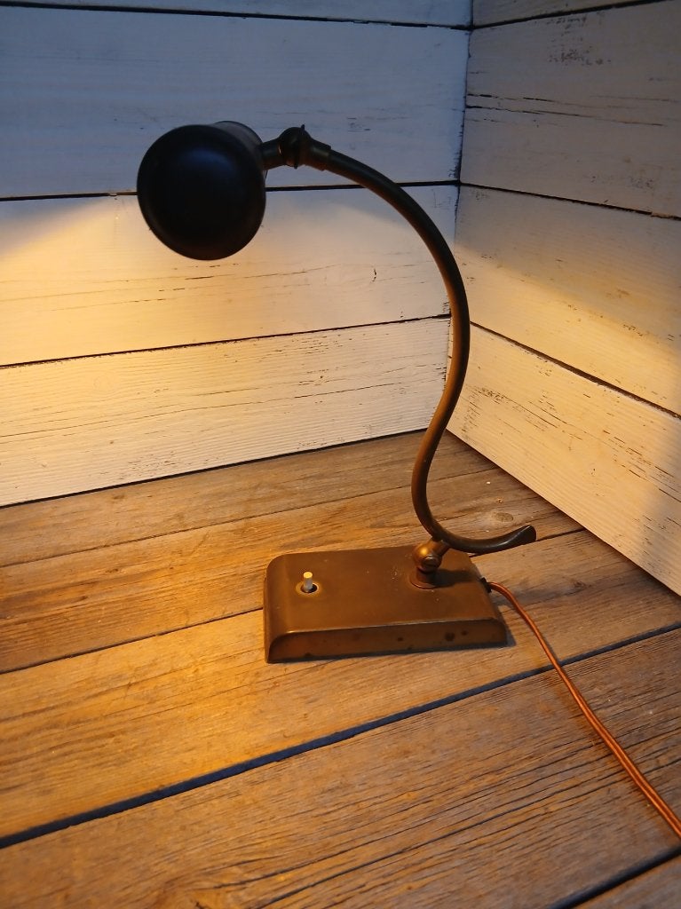 Vintage messing notarislamp/ pianolamp., Bureaulamp, Gebruikt, Overige merken, Vintage