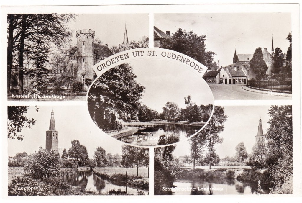 Groeten uit St. Oedenrode - 5 luik 1956, Verzenden, 1940 tot 1960, Gelopen, Noord-Brabant