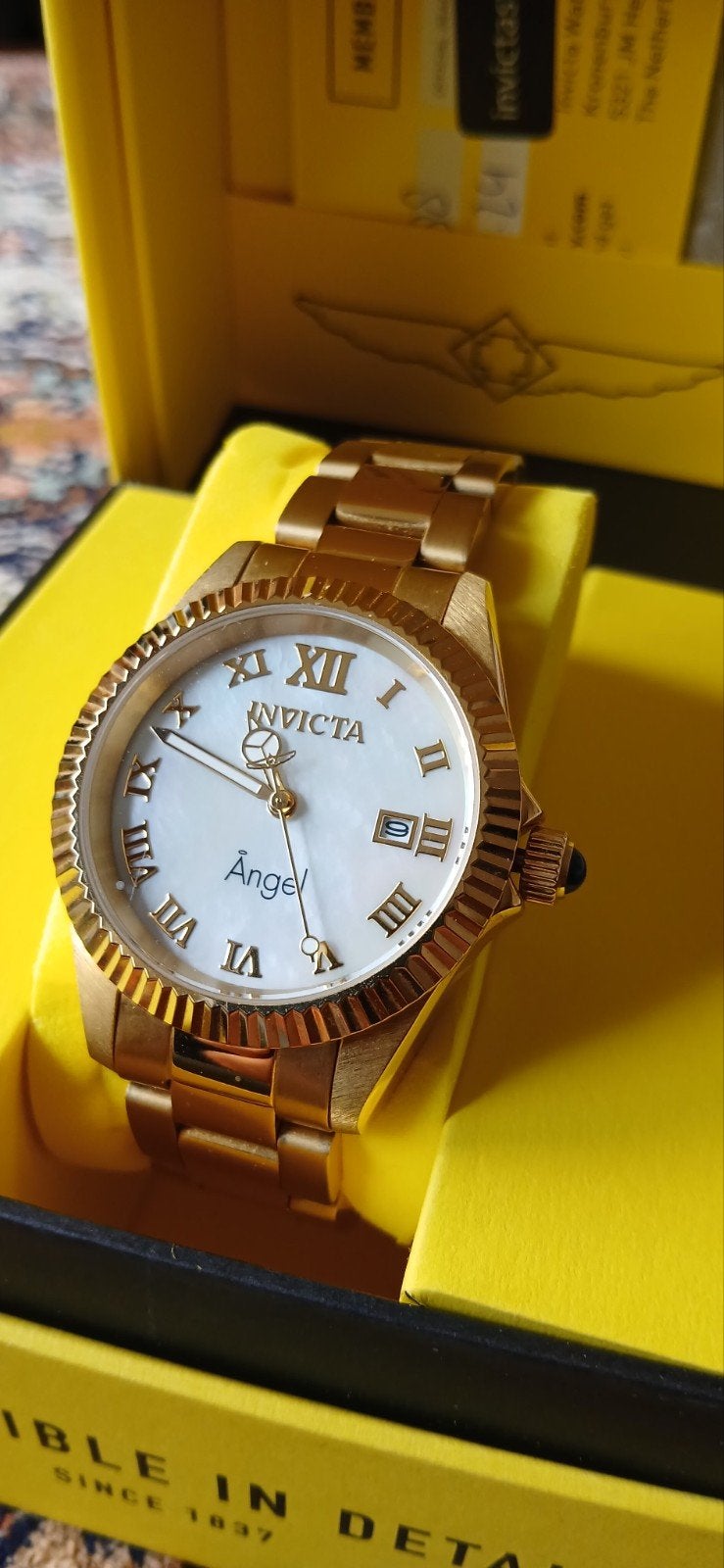 invicta Angel dameshorloge, Sieraden, Tassen en Uiterlijk, Horloges | Dames, Ophalen of Verzenden, Zo goed als nieuw, Staal, Overige merken