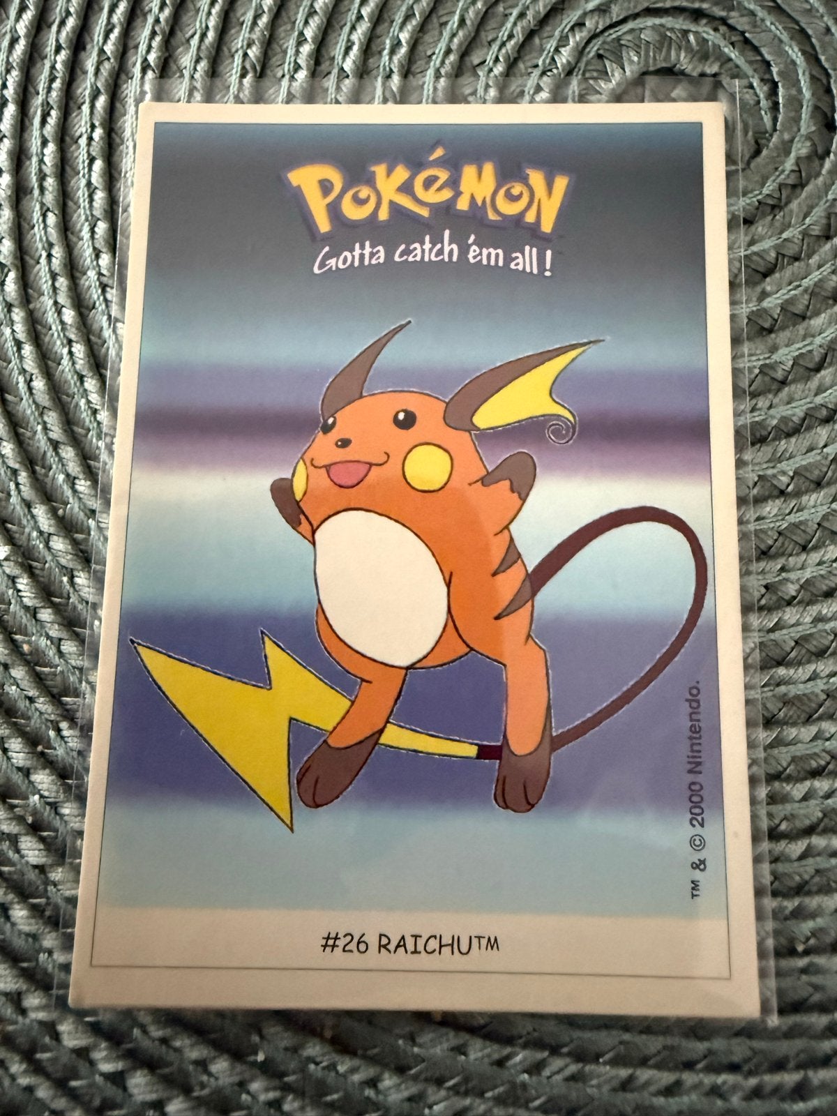 Raichu Pokémon Dunkin Boomer Sticker/Kaart, Ophalen of Verzenden, Gebruikt, Losse kaart