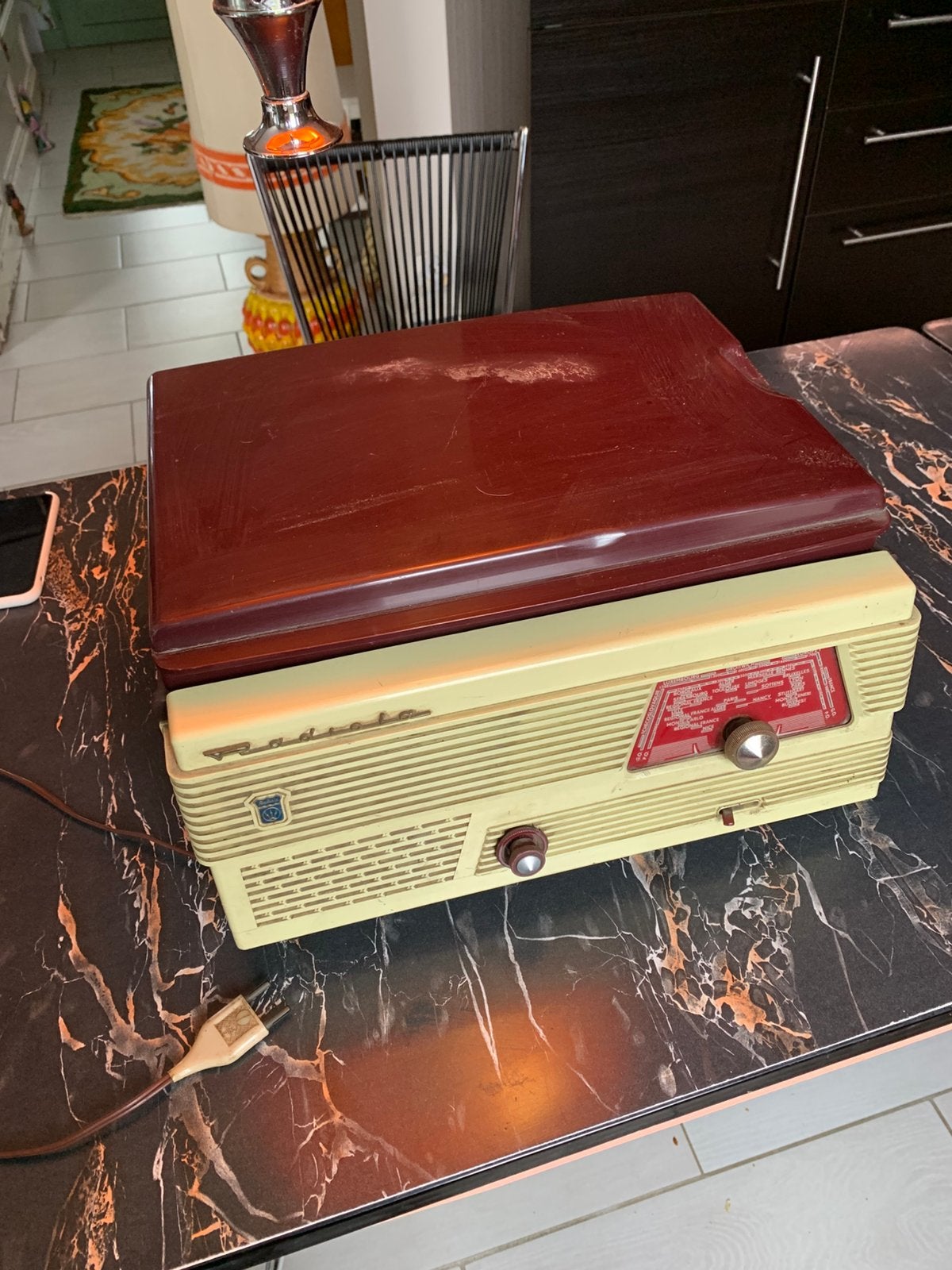 Vintage franse radiola radio/platenspeler, Ophalen of Verzenden, Zo goed als nieuw, Overige merken