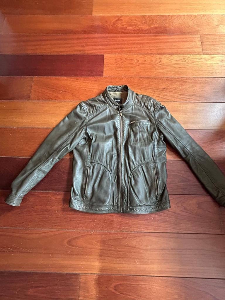 ARMA Leren Jas Heren - Maat 50 (M), Ophalen of Verzenden, Gedragen, Maat 48/50 (M), Groen