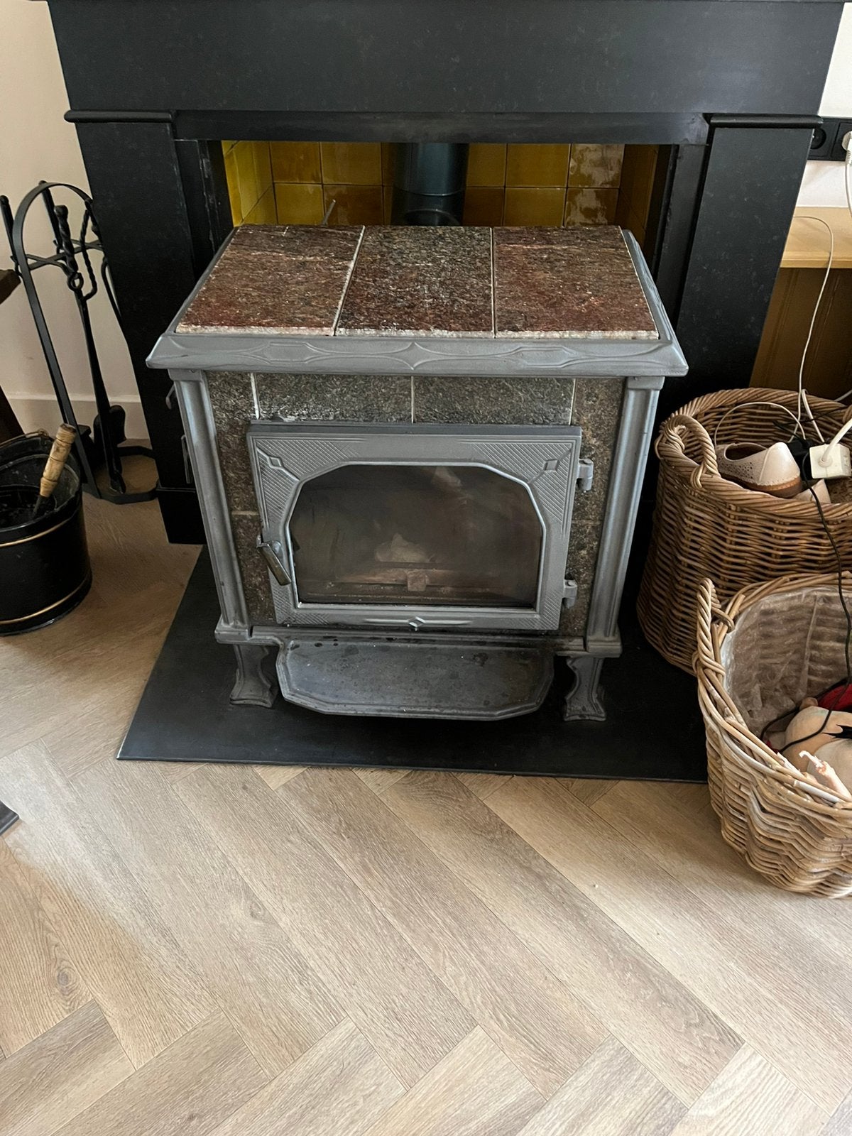 Speksteen kachel., Huis en Inrichting, Kachels, Ophalen, Zo goed als nieuw, Hout, Houtkachel