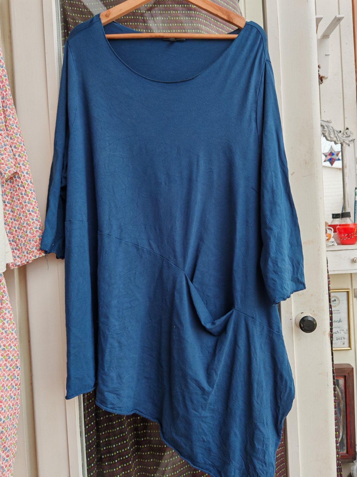Oska Tuniek Diepblauw - Asymmetrisch & Comfortabel, Blauw, Maat 46/48 (XL) of groter, Ophalen of Verzenden, Gedragen
