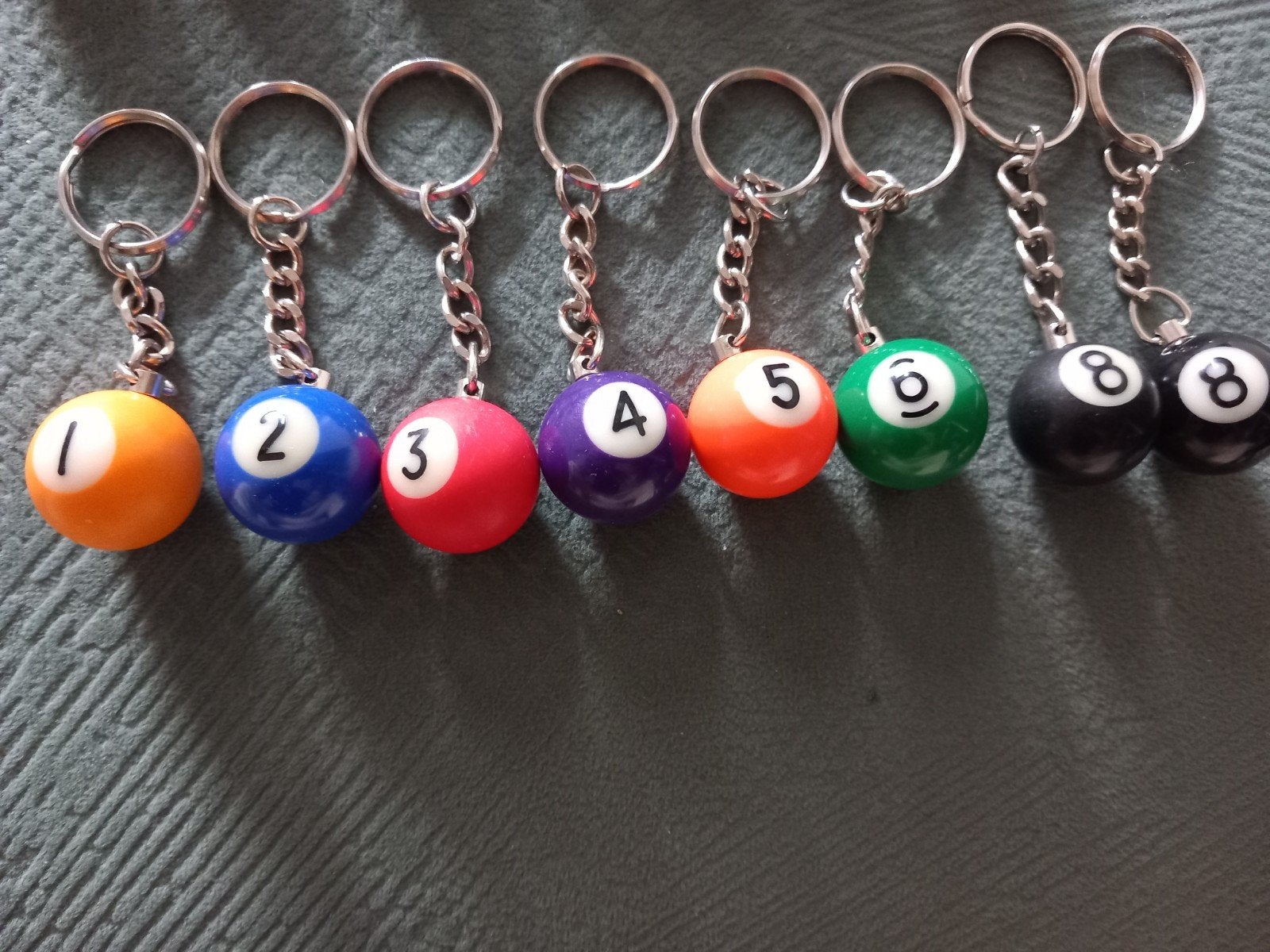 sleutelhangers set met biljart ballen genummerd Pool biljart, Ophalen of Verzenden, Gebruikt
