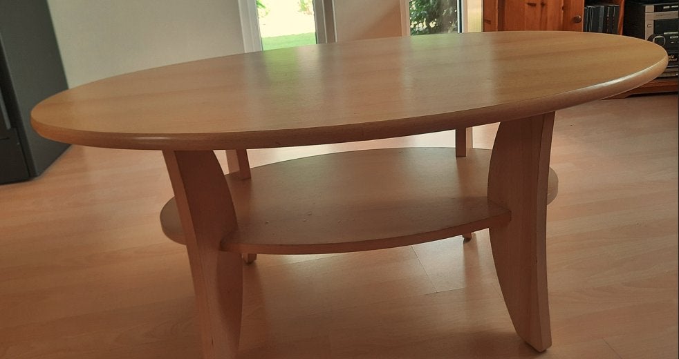 Ovalen salon tafel, Huis en Inrichting, Tafels | Salontafels, Ophalen, 50 – 75, Gebruikt, 100 tot 150 cm