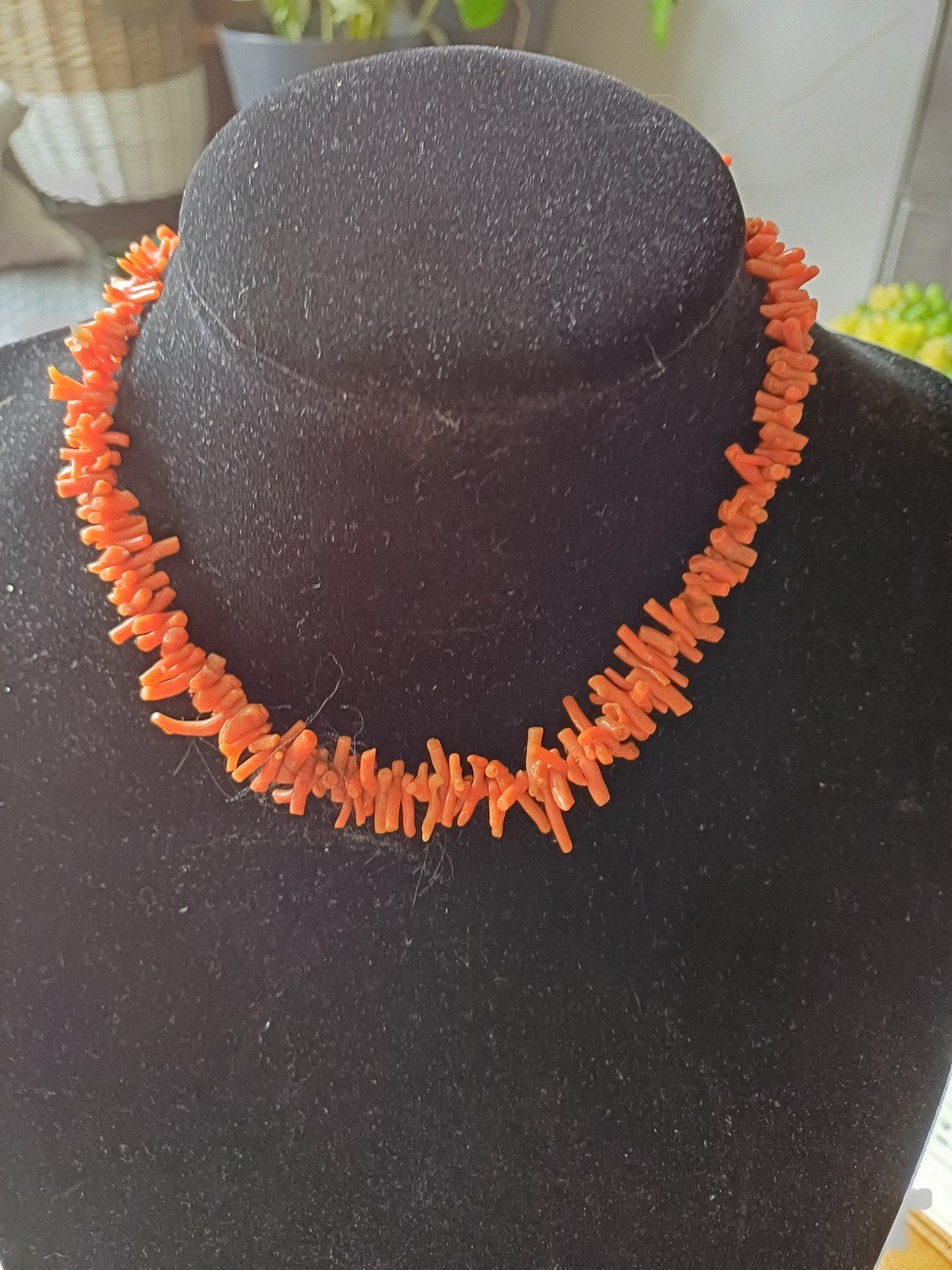 Bloedkoraal halssnoer 35 cm, Ophalen of Verzenden, Zo goed als nieuw, Rood, Steen of Mineraal
