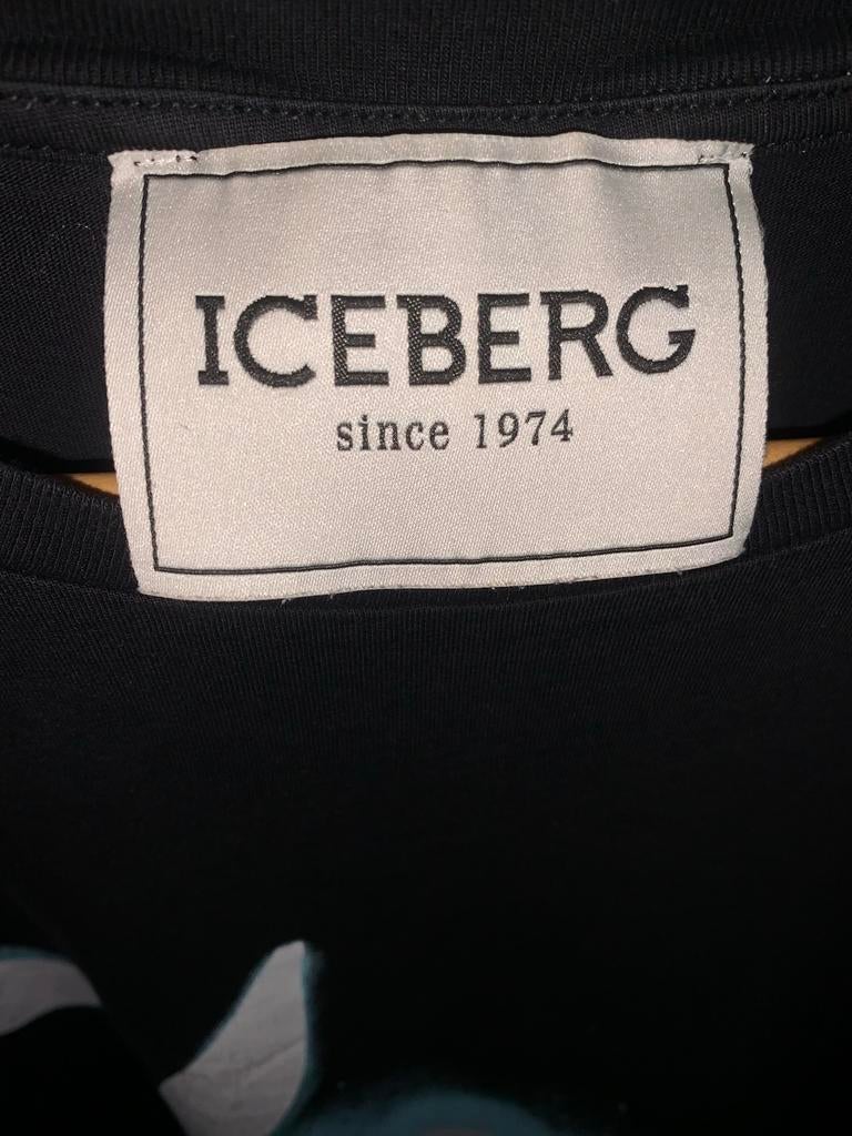 Iceberg T-shirt Zwart XL met Kleurrijke Print, Ophalen of Verzenden, Zo goed als nieuw, Maat 56/58 (XL), Zwart