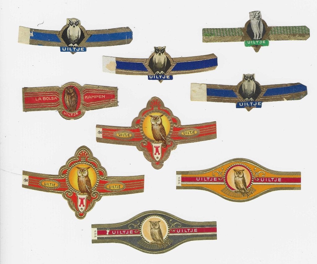 klassiek blad 110  uiltje   sigarenbanden, Verzamelen, Ophalen of Verzenden, Zo goed als nieuw, Sigarenbandjes