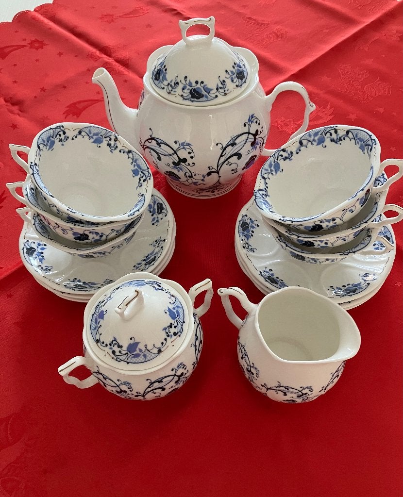 Vintage porseleinen koffie/theeservies, Vintage, Nieuw, Ophalen of Verzenden, Porselein
