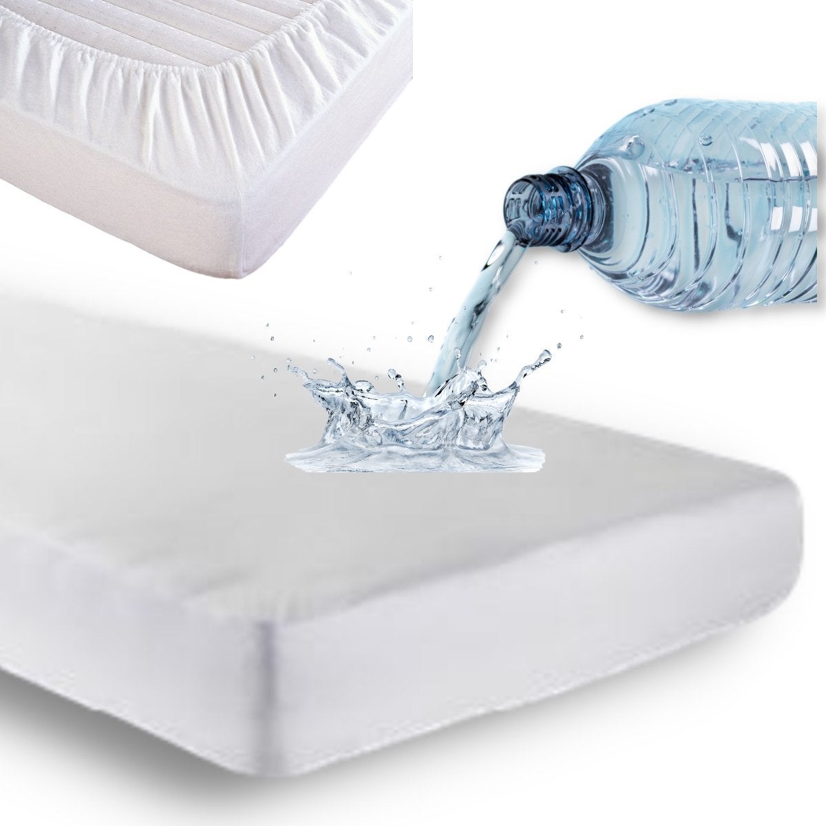 Matrasbeschermer 90 x 200 waterproof 2 stuks, Gebruikt, Eenpersoons, Ophalen of Verzenden, Wit