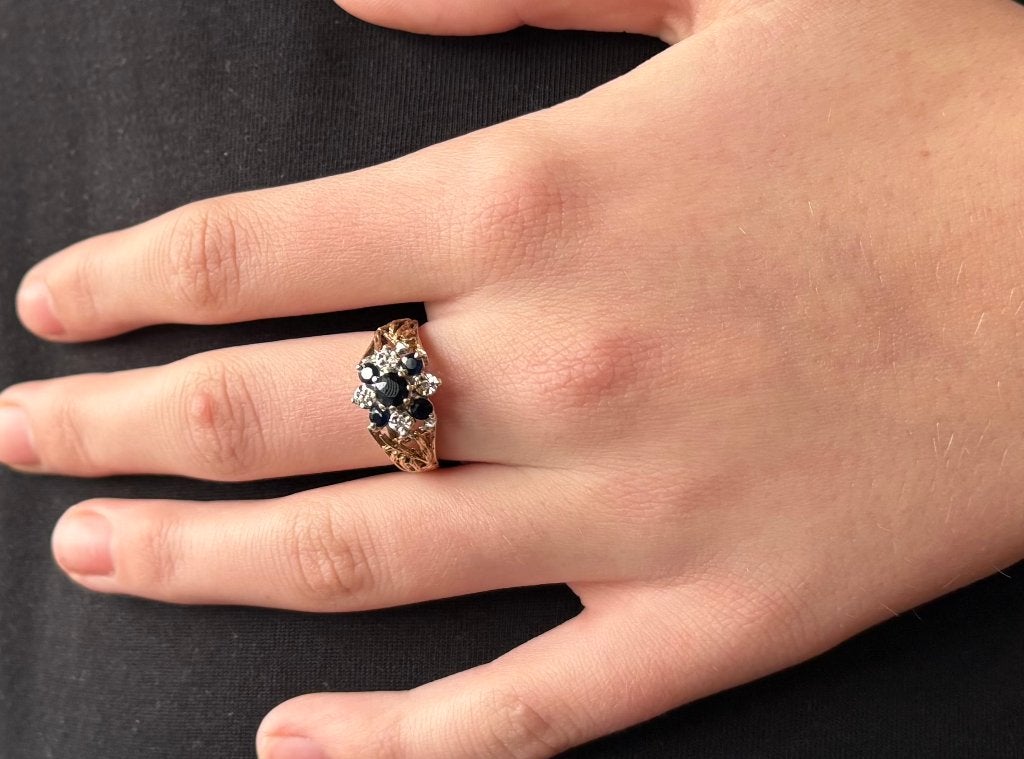 Diamanten unieke saffier gouden dames ring fraai design, Sieraden, Tassen en Uiterlijk, Ringen, Voordeelsieraden, Ophalen of Verzenden