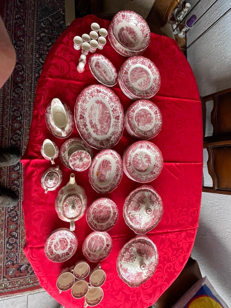 Uitgebreid 1790 Avon Scenes Palissy servies, handgegraveerd, Ophalen