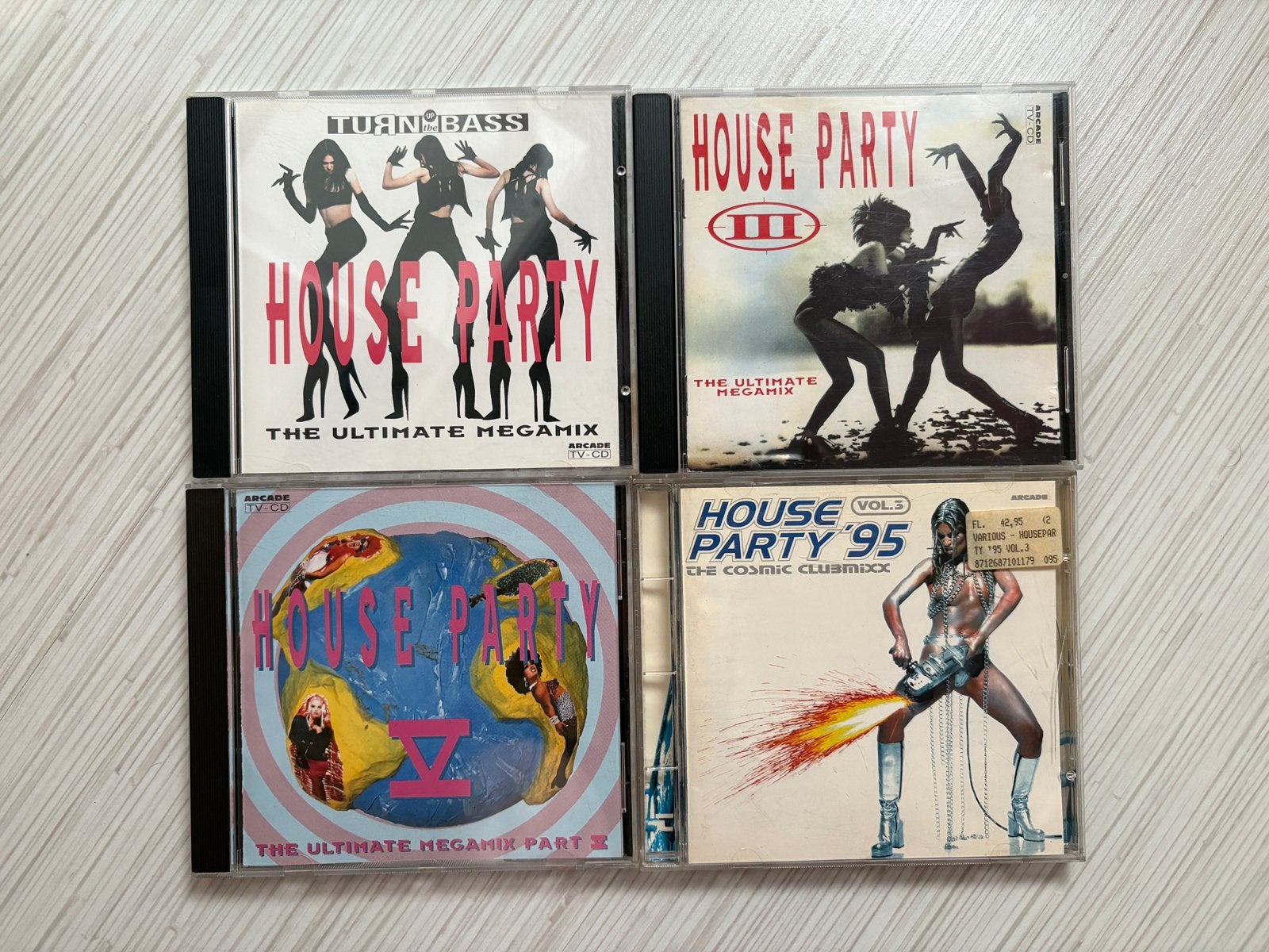 House Party cd’s, Arcade, Part 1, 3, 5 & ‘95 3, Ophalen of Verzenden, Gebruikt, Dance Populair