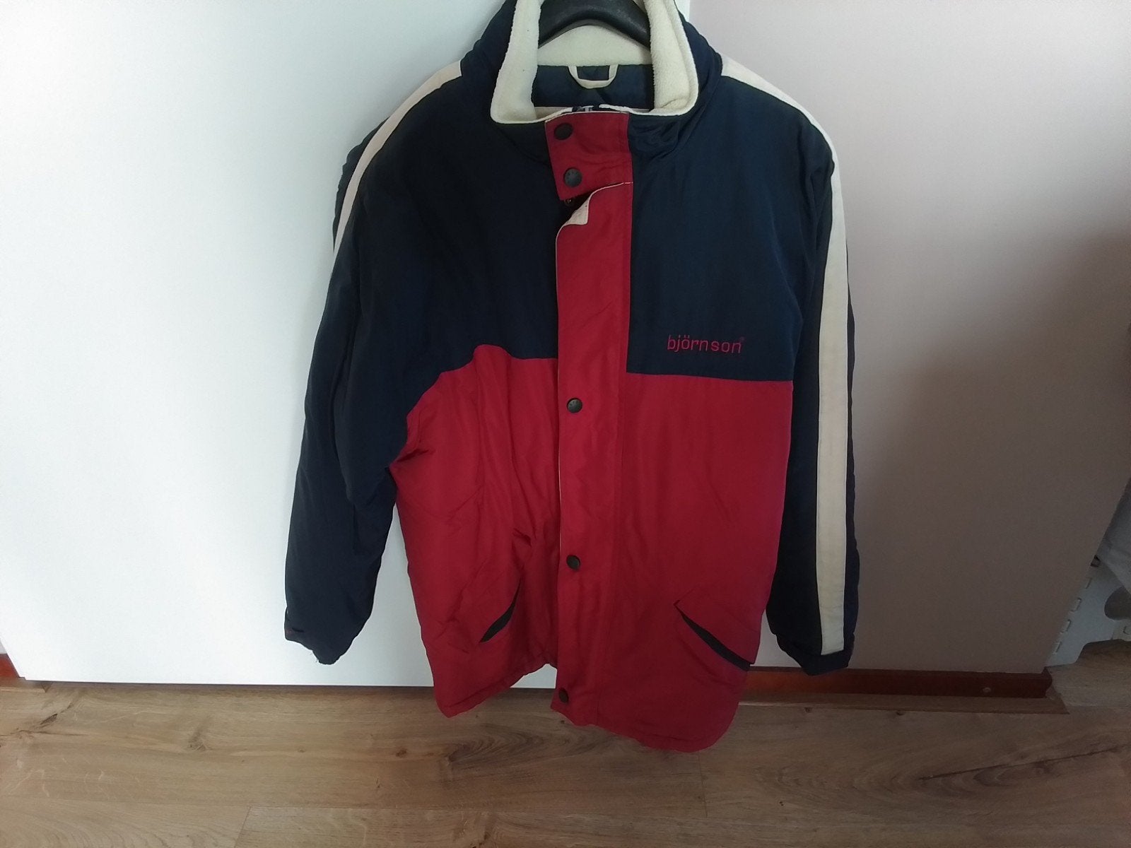 Bjornson heren winter/ski jas - Maat L - Blauw/Rood en wit, Maat 52/54 (L), Ophalen of Verzenden, Jack, Gedragen