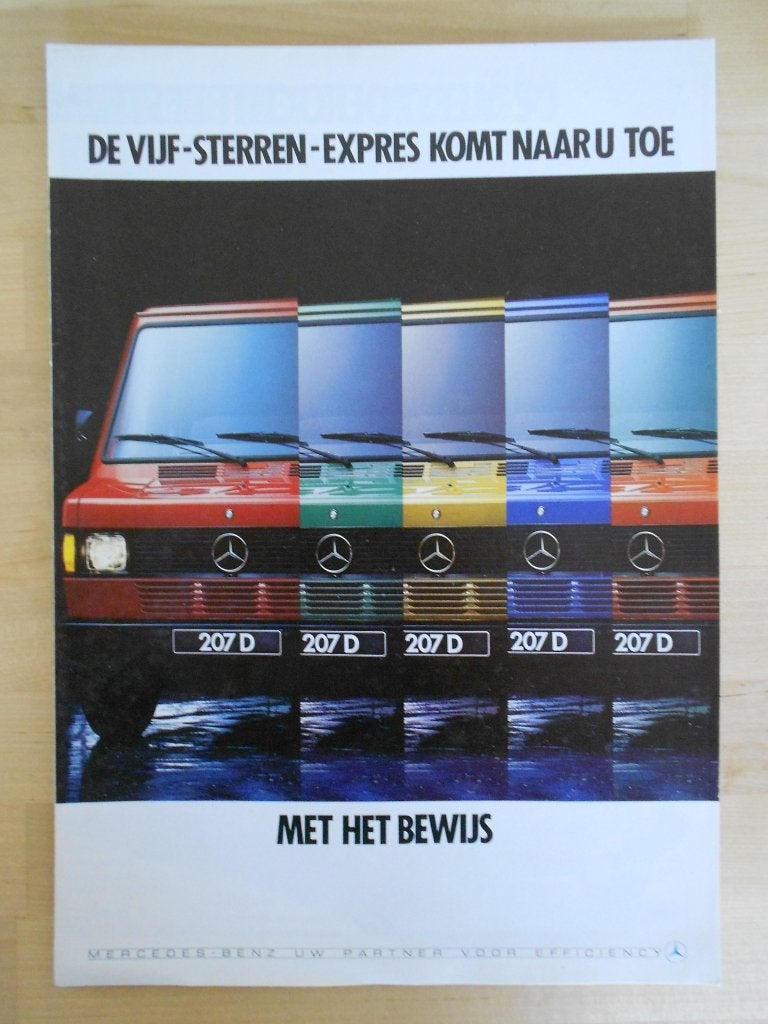 Mercedes Brochure 1985 207D Bestelwagen - 207, Zo goed als nieuw, Mercedes-Benz, Mercedes, Ophalen of Verzenden