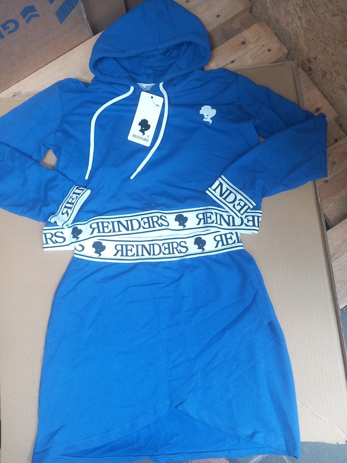 leuke dames Set 2 delig croped hoodie & rok in het blauw M, Ophalen of Verzenden, Nieuw