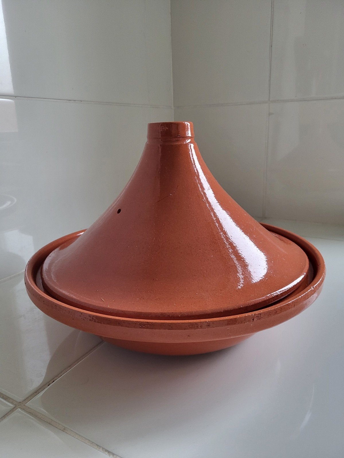 Mooie tajine, ideaal voor stoofschotels, Huis en Inrichting, Ophalen, Steen/keramiek, Bruin, Overige typen