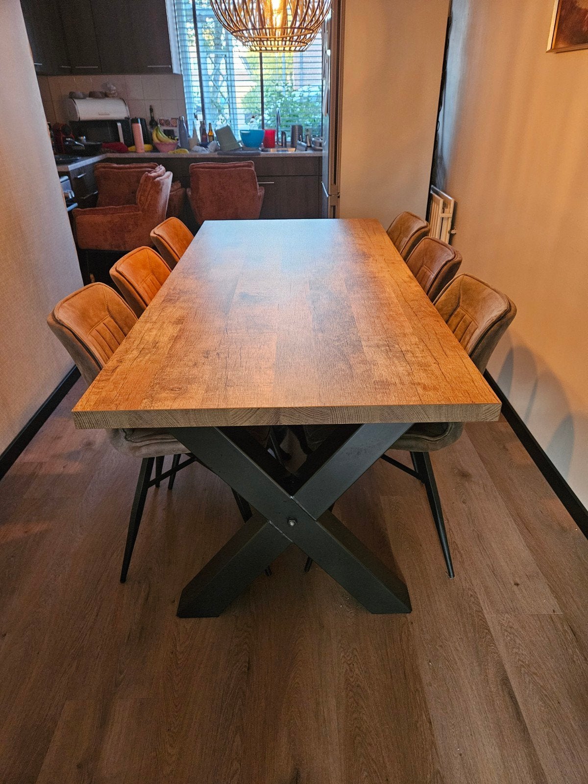 Mooie eetkamertafel 190x90, Ophalen, 50 tot 100 cm, Zo goed als nieuw, Vijf personen of meer