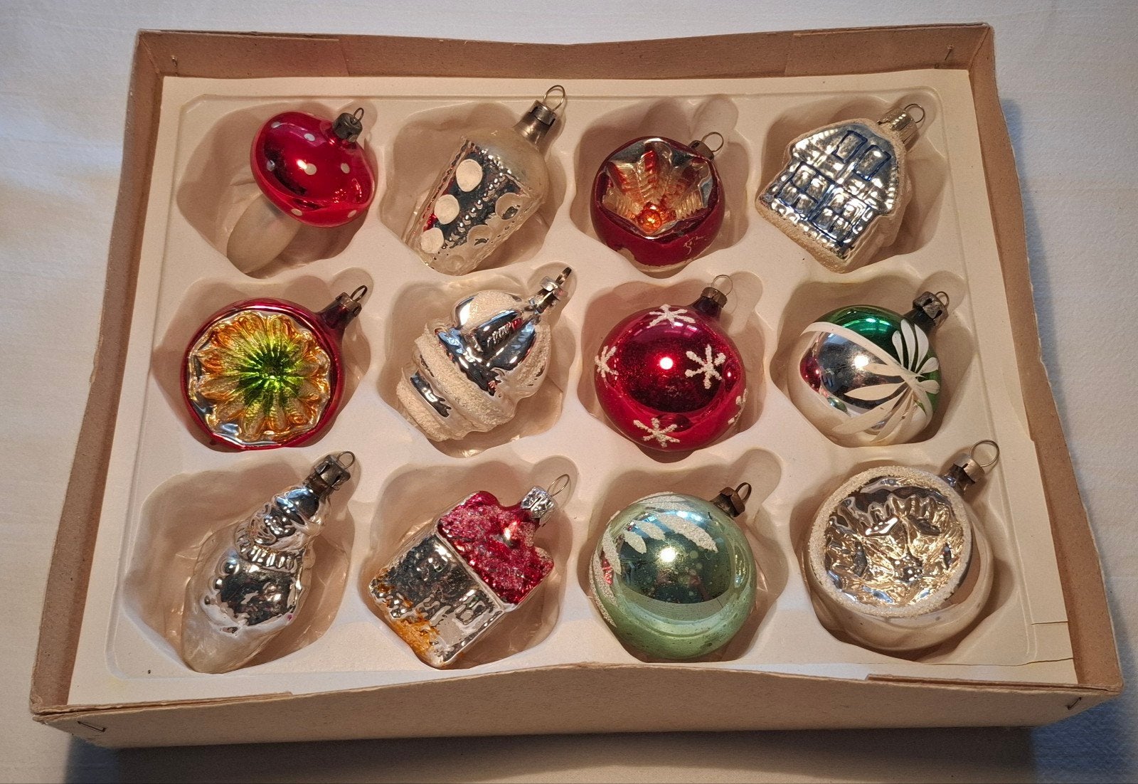 DIV OUDE GLAS DEUK KERSTBALLEN IN DIV KLEUREN, Diversen, Ophalen of Verzenden, Gebruikt