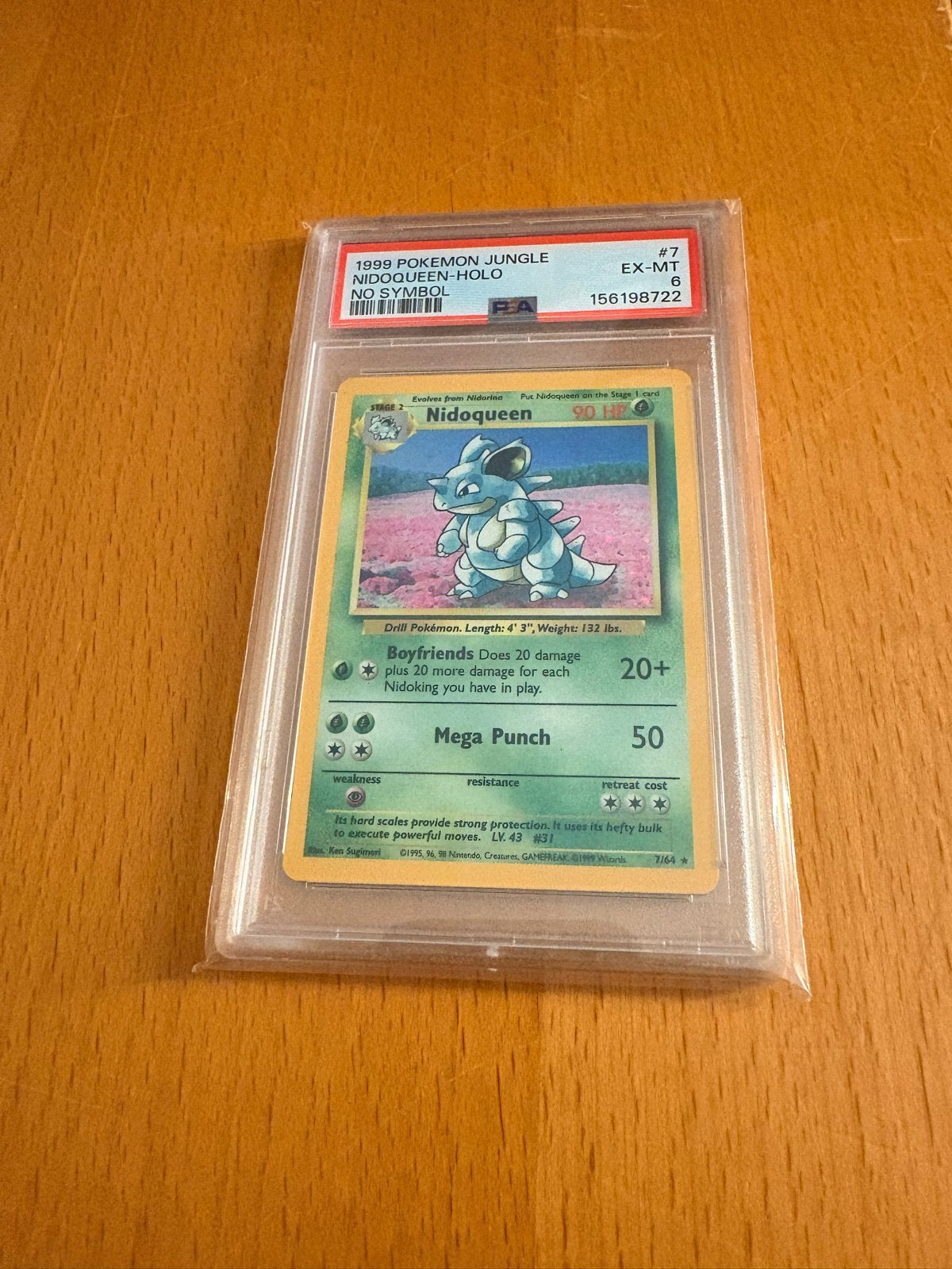 Nidoqueen No Symbol Error Jungle WOTC PSA 6 Pokémon Kaart, Ophalen of Verzenden, Gebruikt, Losse kaart