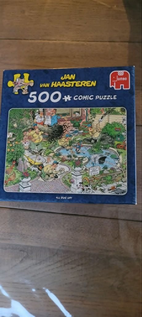 Jan van Haasteren puzzel - all dug up (500 stukjes)., Ophalen of Verzenden, 500 t/m 1500 stukjes, Zo goed als nieuw, Legpuzzel
