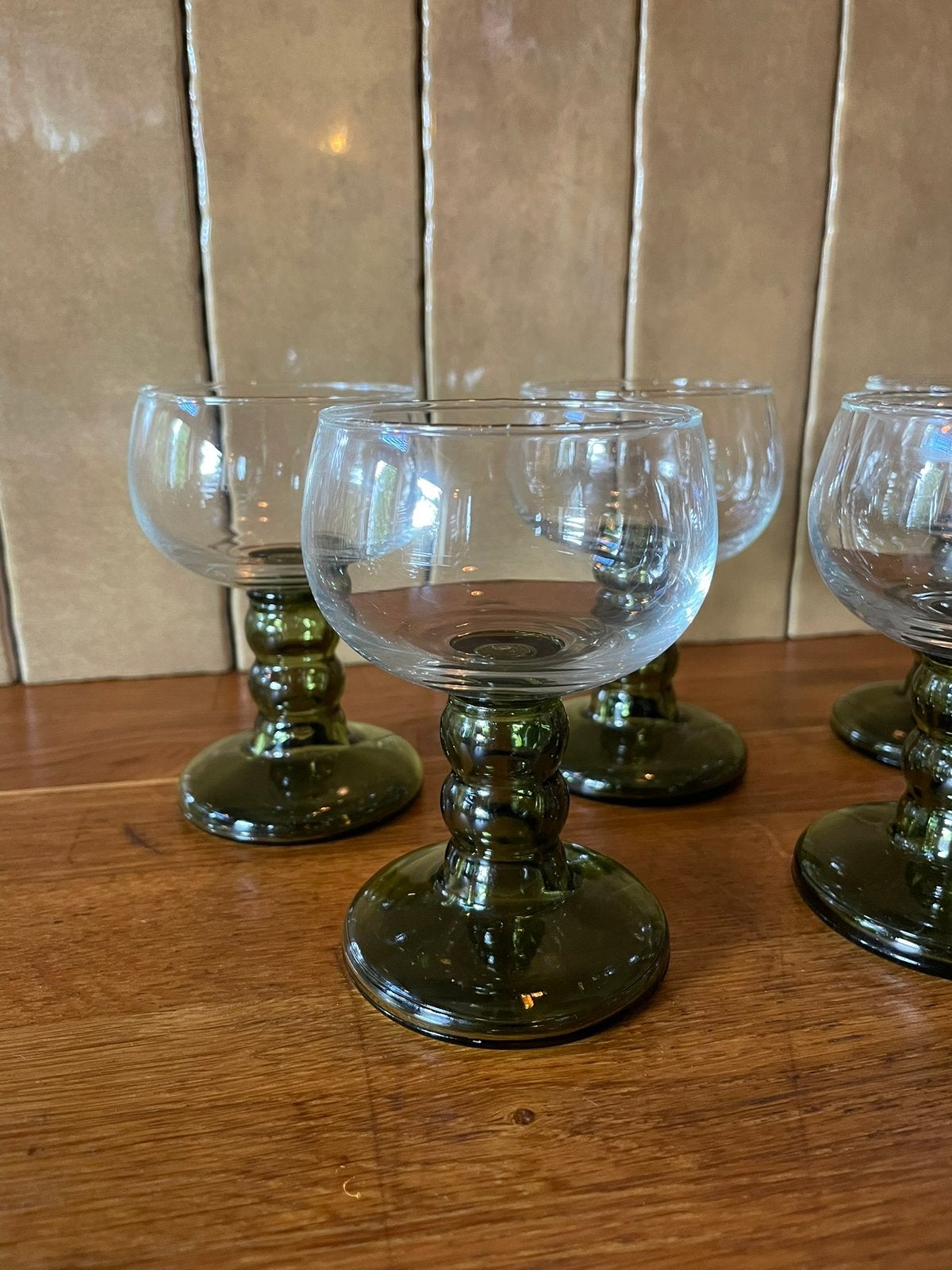 Vintage Roemer likeurglazen wijnglazen groen - set van 5, Ophalen of Verzenden