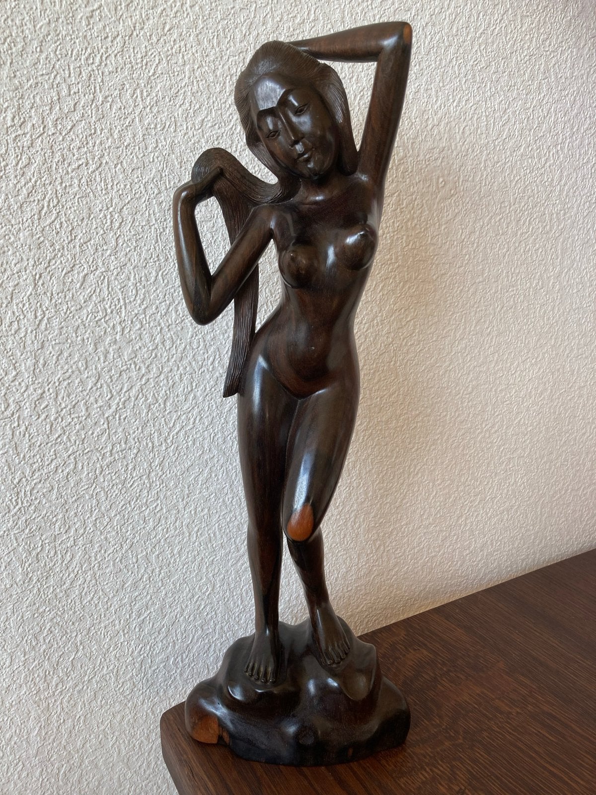 Balinese Naaktfiguur, Gestileerd Elegant, Art Deco Jaren '50, Art deco, Ophalen of Verzenden, Handgemaakt, 20 - 50 cm