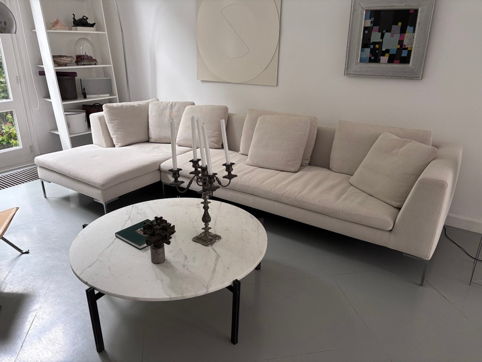 Zeer mooie B&B Italia ‘Charles’ hoekbank met chaise longue., Ophalen of Verzenden, Zo goed als nieuw, Stof