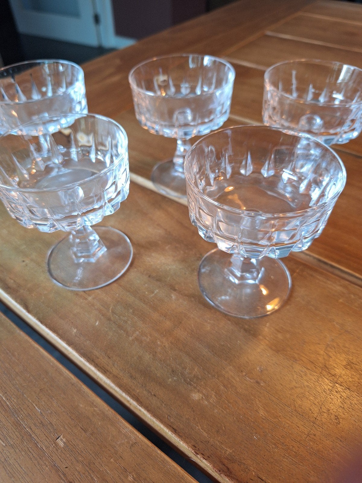 Set van 5 vintage dessertglaasjes - kristal, Ophalen of Verzenden