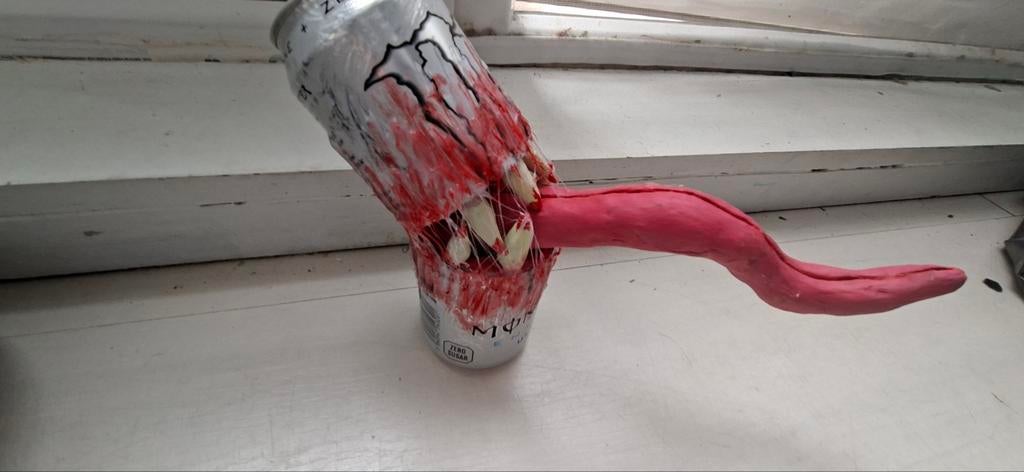 Unieke Monster Energy blikje met monsterlijke tong, Ophalen, Fantasie, Handgemaakt, Meerkleurig