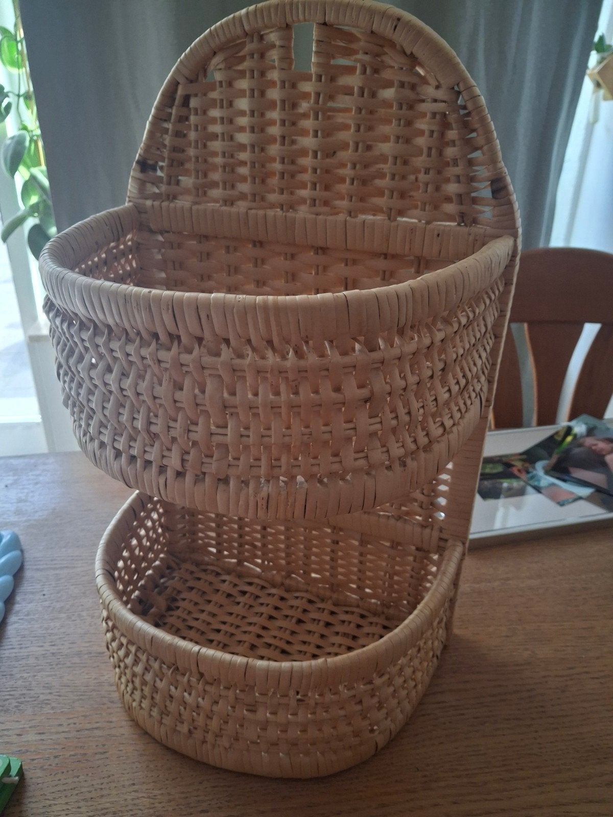 Rieten hangmand met twee niveaus, Ophalen, Gebruikt, Mand, Riet