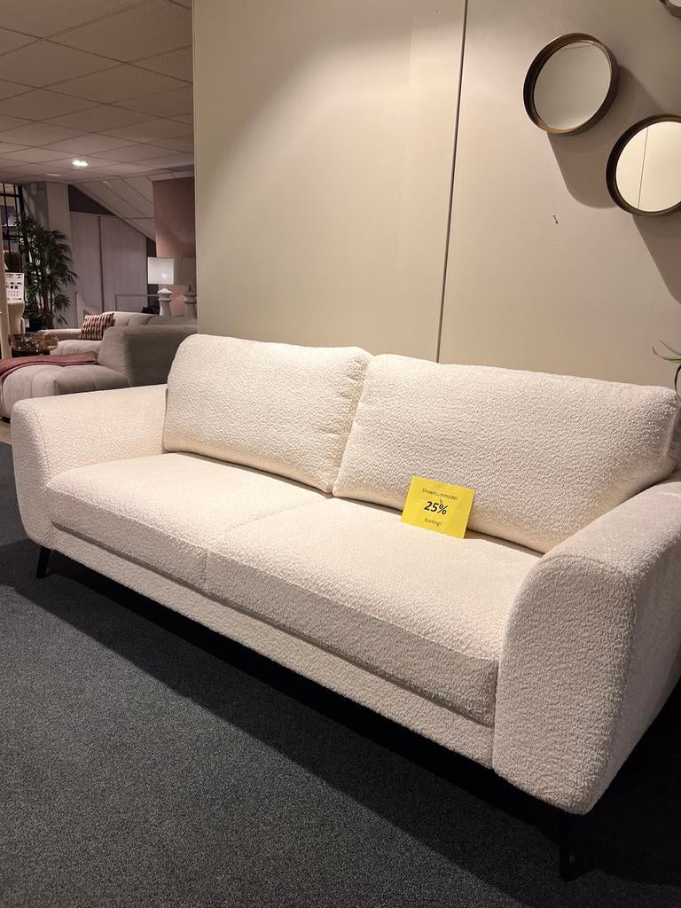 4 zits bank bouclestof, Ophalen, Tweepersoons, 75 tot 100 cm, Stof