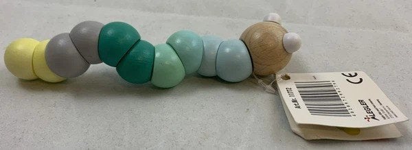 Small Foot motoriek speelgoed rups pastel hout, Coolsingel 104, 3011 AG Rotterdam, Netherlands, Verzenden, Zo goed als nieuw, Duw- of Trekspeelgoed
