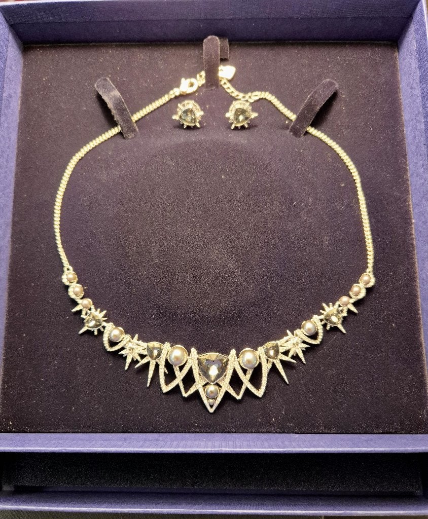 Swarovski Fantastic Set of Necklace and Earrings, Ophalen of Verzenden, Zo goed als nieuw, Overige materialen, Met kristal