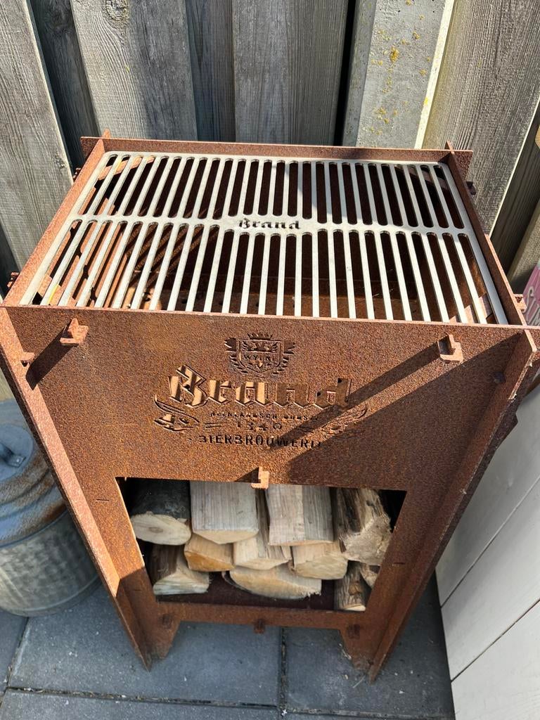 Brand bier BBQ Cortenstaal ✅ vandaag ophalen, Tuin en Terras, Vuurkorven, Zo goed als nieuw, Ophalen