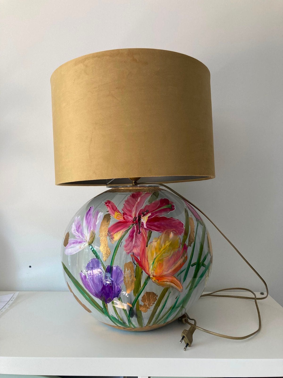 Doortje Ijpelaar vaas & lamp - Tulips Liquid Olive, Ophalen, Overige merken, Gebruikt, Meerkleurig